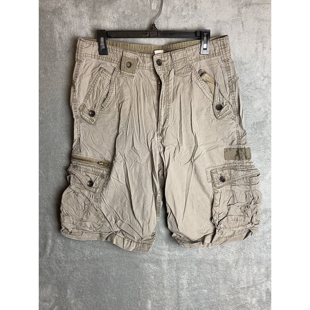 Guess Jeans Mens 32 Beige Cargo Shorts